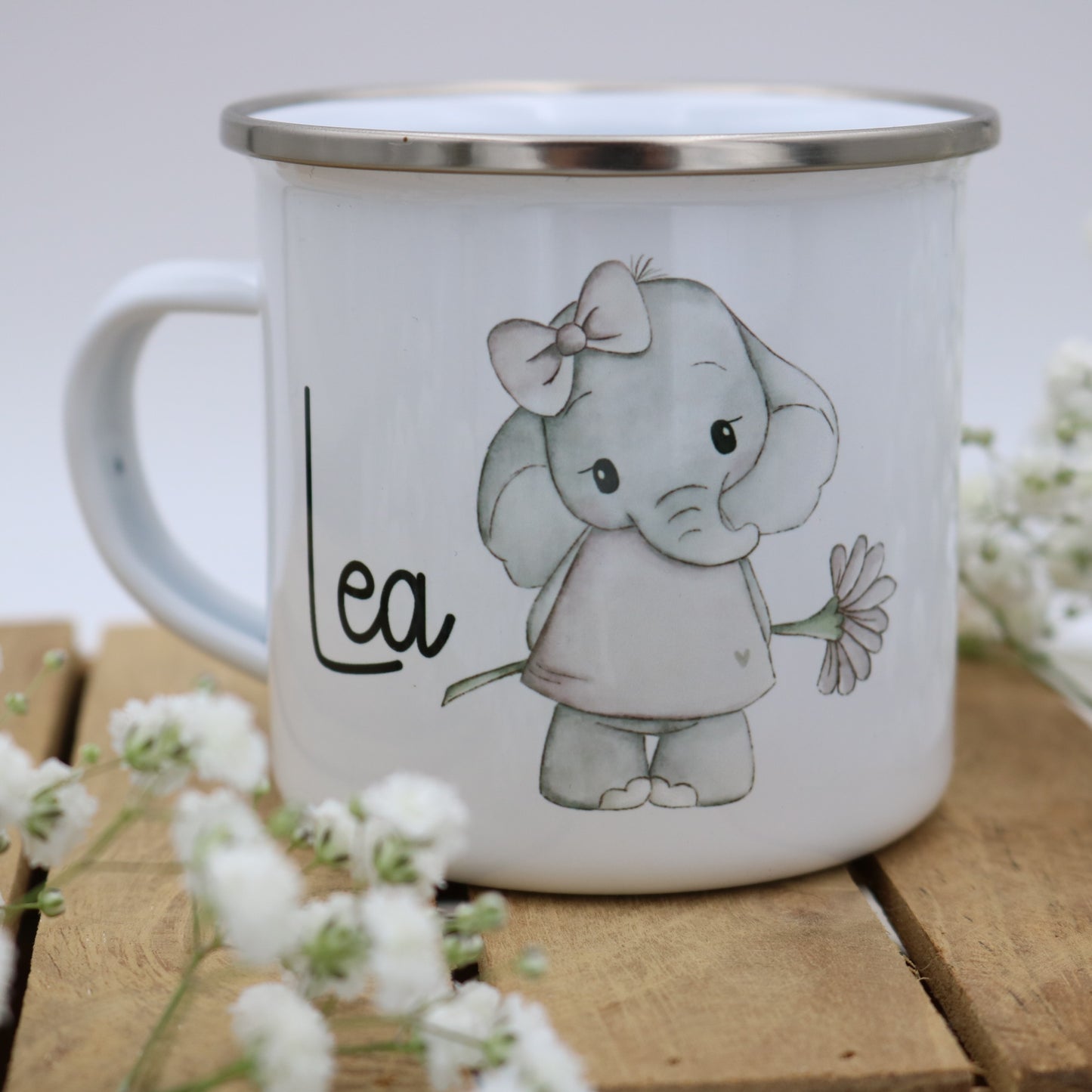 Emailletasse "Elefant"