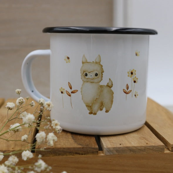 Emailletasse "Alpaka"