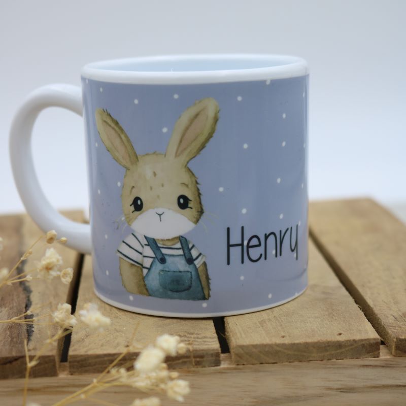 Kindertasse "Hase Bo & blaue Dots"