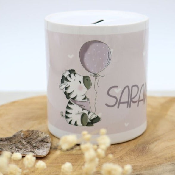 Spardose "Zebra / rosa"