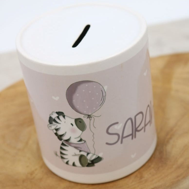 Spardose "Zebra / rosa"