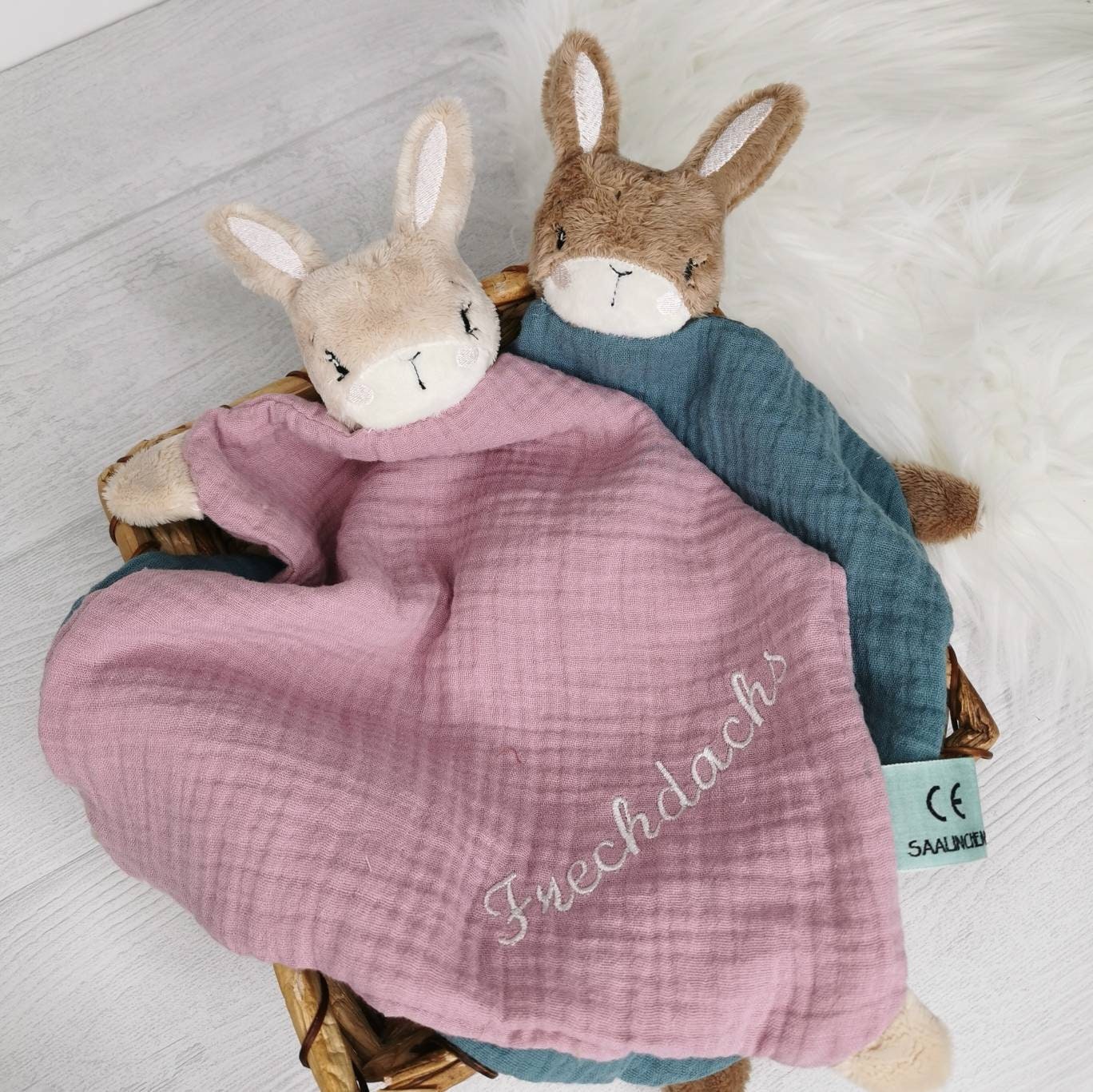 Schmusetuch "Hase" personalisierbar