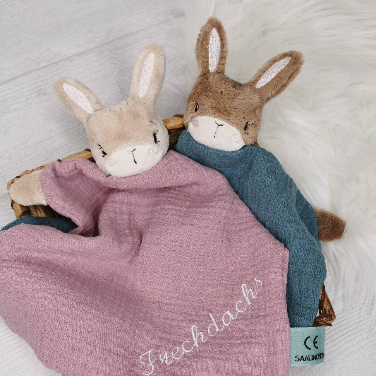 Schmusetuch "Hase" personalisierbar