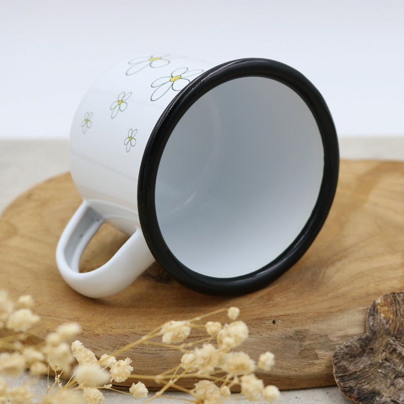 Emaille Tasse "Blumen"